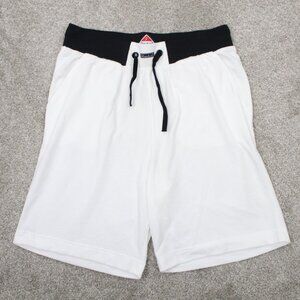 Blanc Du Nil Sport Shorts Mens XL White Drawstring Athleisure w/ 8" inseam